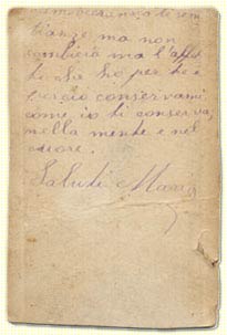 Cambieranno le sembianze
ma non cambier� mai l'affetto
che ho per te
e perci� conservami
come io ti conservo,
nella mente e nel cuore.
Saluti Maria